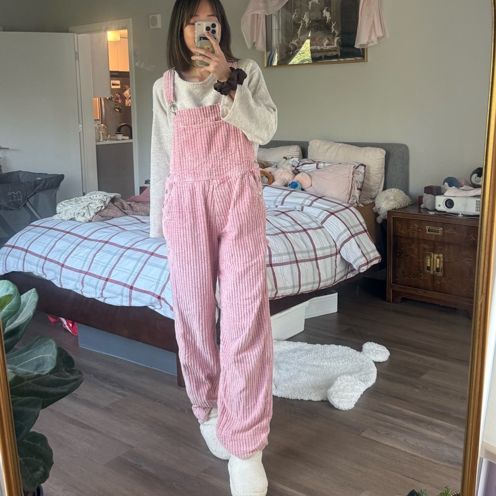 MOSCHINO JEANS Straight Leg Corduroy Dungarees Overall Jumpsuit